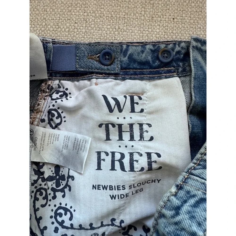 NWT‎ Free People We The Free Eden Slouchy Wide Leg Jeans  $148